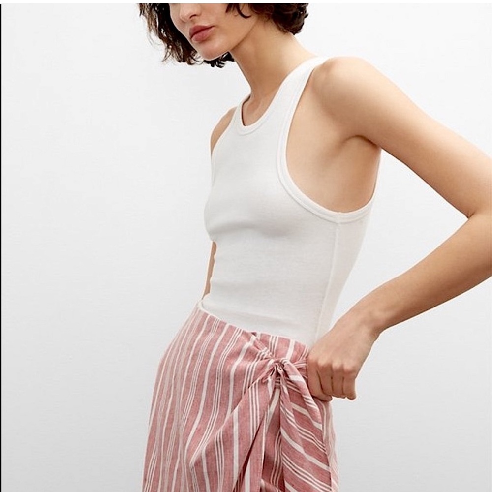 Club‎ Monaco Striped Faux Wrap Skirt NWT Size 00 - Picture 2 of 9